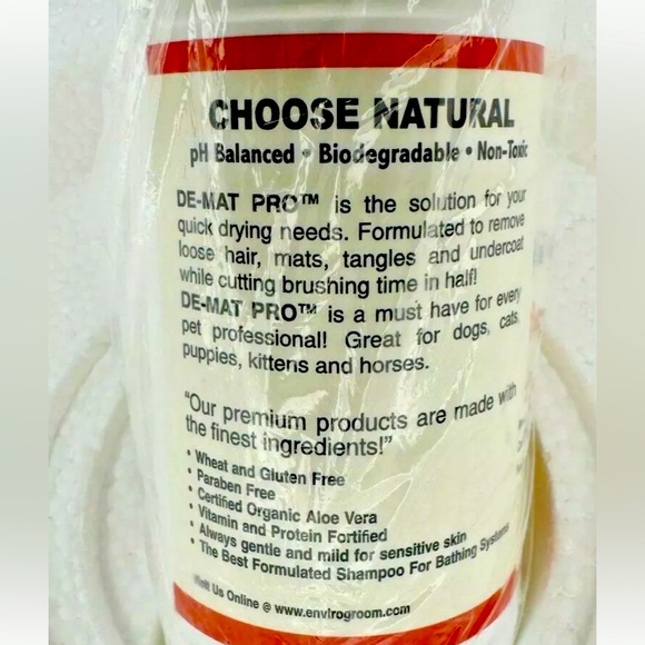 🚿ENVIROGROOM🚿 PROFESSIONAL DE-MAT PRO PET LEAVE IN CONDITIONER NIP - Picture 3 of 5